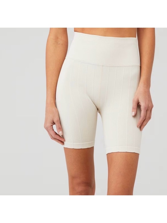 Spiritual Gangster Pants - Spiritual Gangster Neutral Amara Wide Rib Heather Seamless Biker Short xs/s